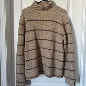Neutral Striped Turtleneck